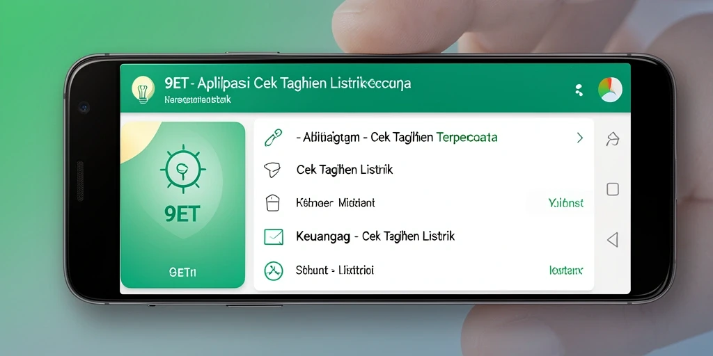 Antarmuka aplikasi 9ET untuk cek tagihan listrik.