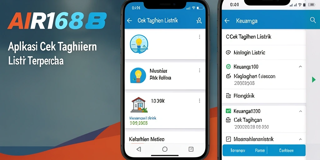 Antarmuka aplikasi AIR168 untuk cek tagihan listrik.