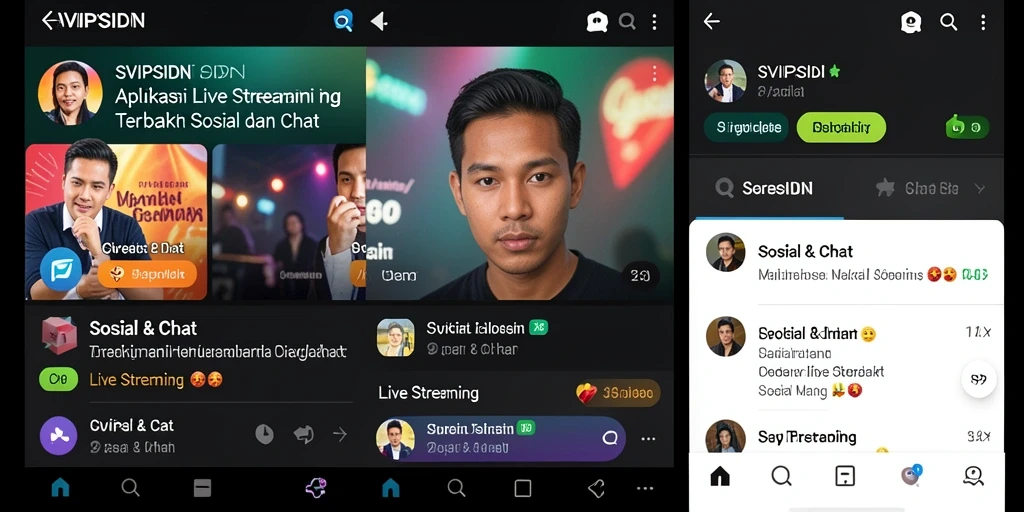 Tampilan antarmuka SVIPSIDN dengan fitur Live Streaming yang interaktif.