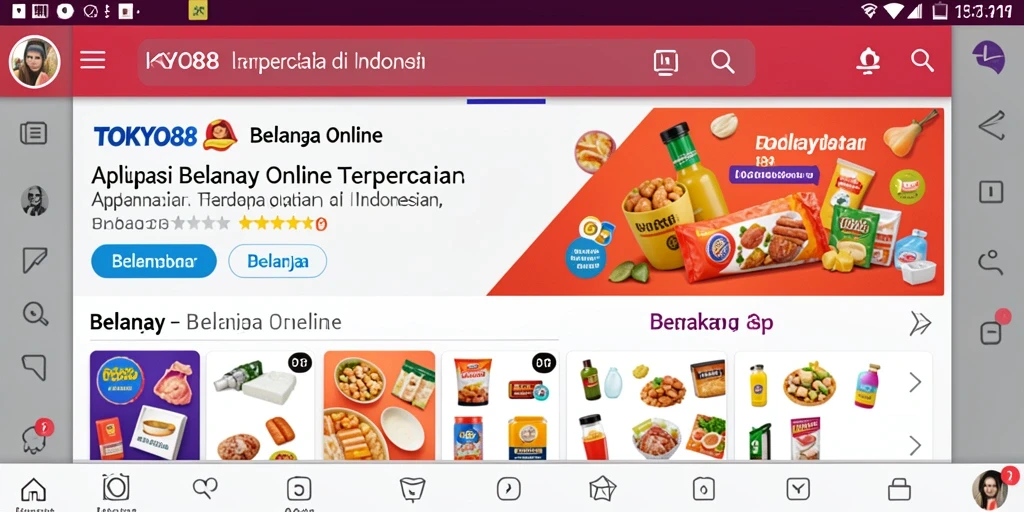 Tampilan antarmuka aplikasi TOKYO88 untuk belanja online yang menarik.